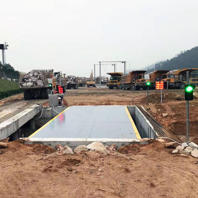 100トンのPitless Q235の鋼鉄プラットホームの電子トラックのスケール